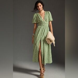 Anthropologie The Catalina Button-Front Dress